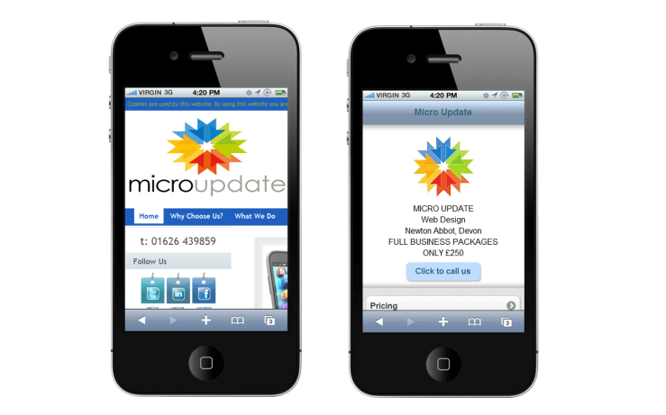 Mobile friendly websites