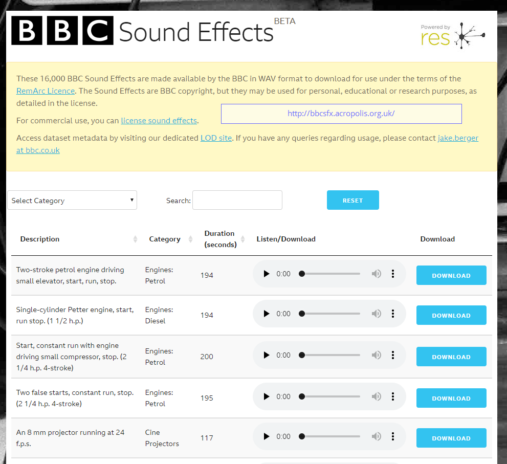 Looking for “sound effects”?